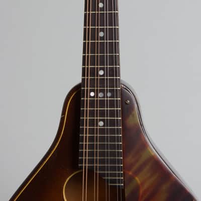 Stradolin  Oval Hole Arch Top Mandolin,  c. 1936, original black chipboard case. image 8