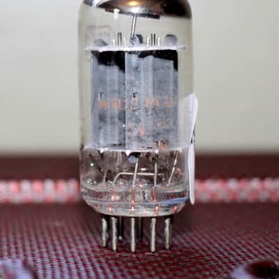 RCA 5963 12AU7 PERFECT BALANCE LONG GRAY PLATE HALO GETTER TEST NOS+ MINTY VINTAGE 1959 image 2