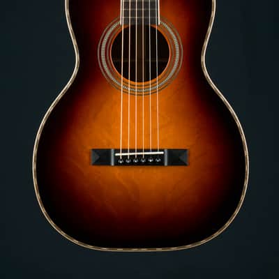 Huss and Dalton 0-SP Parlor 12-Fret Figured Black Walnut and and Bearclaw Sitka Spruce Sunburst Custom NEW image 4