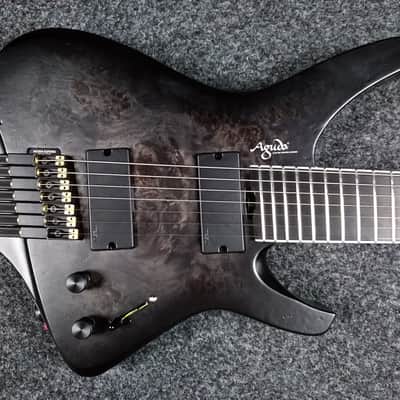 AGUDA Black hole 7 string Trans Black headless guitar image 2
