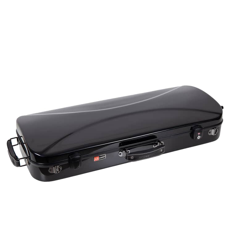 Crossrock Fiberglass Double Case for Two 4/4 Full Size Violins, Backpack Style in Black image 1