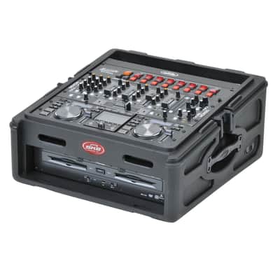 Mint SKB Cases 1SKB-R102 10x2 Roto Rack/Mixer Console, 10U Slanted Rackmount on top, 2U rackmount in front, Steel Threaded Rails, Hard Lid and Doors, Side Access Ports for Cable Routing image 9