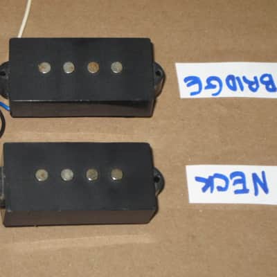 used relic'd (from real player's wear, use, & age) Fender Black Split-Coil Mexican Standard Precision Bass pickups, Alnico 5, 10.5k fully functional (silver screws included - also relic'd) from 1994 Fender Mexican Standard P Bass (Bass NOT included) image 18