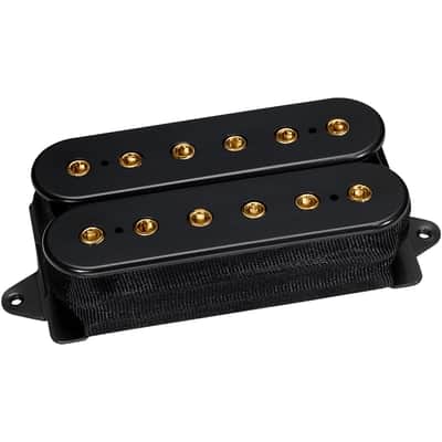 DiMarzio DP215 Evo 2 Humbucker Bridge Pickup F-spaced, Black with gold poles - NEW image 2