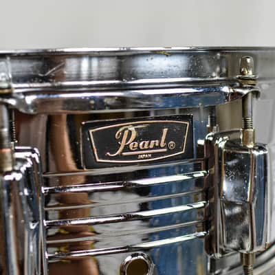 1970s Pearl 5x14 "Jupiter" B-4514 Chrome Over Brass Snare Drum image 7