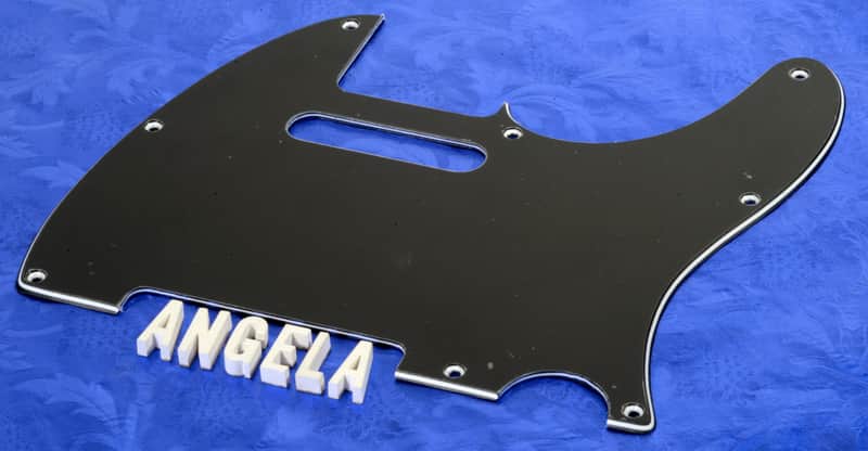 Angela '70's Style Black 3 Ply Vinyl Pickguard For Tele Biscuit Board Guitar, #G7T image 1