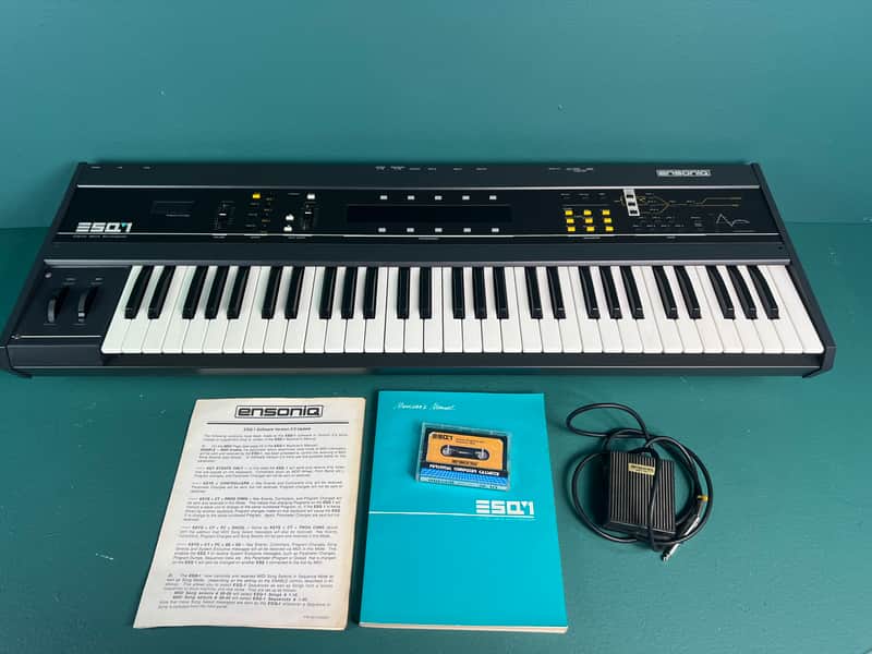 Ensoniq ESQ-1 Wave Synthesizer 1986 - Black “Metal Version” + Music Pack Cart image 1