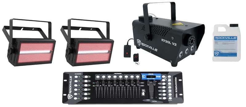 2) Chauvet DJ Shocker Panel FX Blinder/Eye Candy Effect Lights+Fogger+Controller image 1