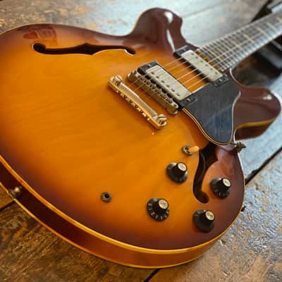 Greco Vintage Japanese SA-550R Semi-Acoustic 1980 Sunburst with fitted Leatherette Case image 4