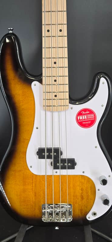 Squier 0373902503 Sonic® Precision Bass®, Maple Fingerboard, White Pickguard, 2-Color Sunburst image 1
