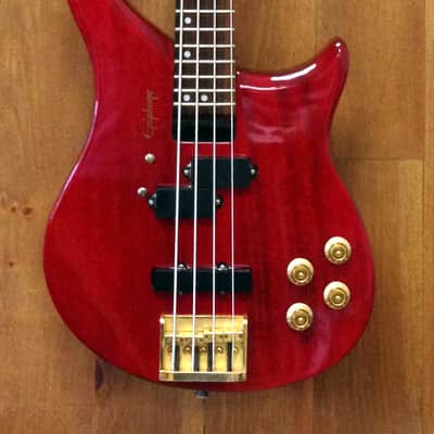 1998 Epiphone EBM-4 EBM 4 String Bass - Cherry w/ Epiphone Case image 2