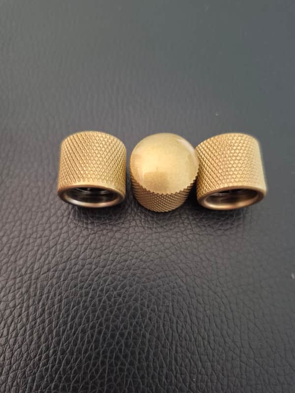 Volume/tone knobs, dome metal, gold leaf for guitar or bass (3) image 1