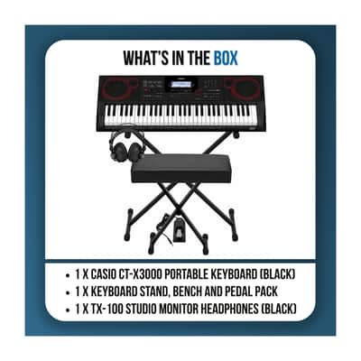 Casio Casiotone CT-X3000 61-Key Keyboard with Stand, Bench and Headphones image 9