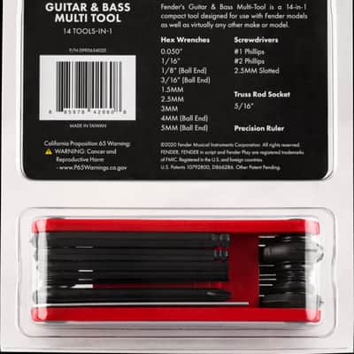 Fender Guitar & Bass Multi-Tool, 14 Tools-In-1 image 2