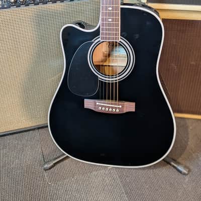 Takamine EF341SC Left Handed Acoustic/Electric Guitar w/Gig Bag - Gloss Black (Serial #61090071) image 3