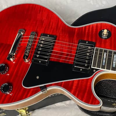 NEW! Gibson Dealer Select Custom Shop Les Paul Custom AAA Figured Flame Top - Transparent Red / Natural Back - Authorized Dealer - WOW! 8.65 lbs - G06631 image 3