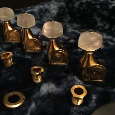 V. RARE Fender Schaller Elite Gold / Pearl Tuners John Mayer BLK 1, SRV #1 Tuning Pegs 099-0846-200 image 8