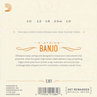 D'Addario Banjo Strings Nickel Steel Loop End Medium EJ61 image 4