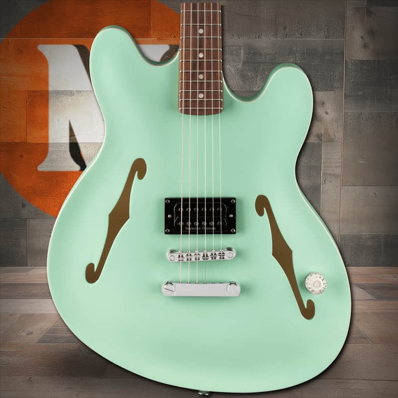 Fender Tom DeLonge Starcaster Rosewood Fingerboard, Chrome Hardware - Satin Surf Green image 1