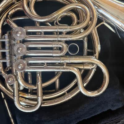 C. G. Conn 8D Silver Double French horn. Made in USA image 3