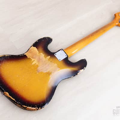 1966 Fender Jazz Bass Sunburst Padauk Fretboard Binding + Dots w/ Case image 14