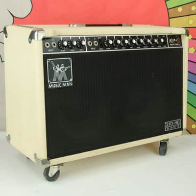 Vintage Music Man 210 HD-150 Cream Pinwale Tolex Tube Guitar Amp, Heavy Duty Speakers image 7