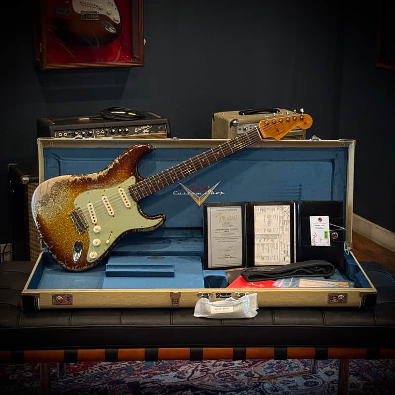 Fender Custom Shop 1963 Stratocaster -  Super Faded Aged 3-Color Sunburst Sparkle image 1