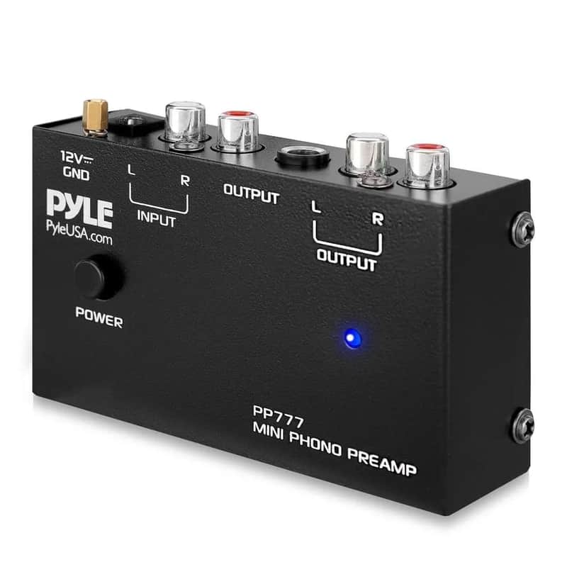 Pyle Phono Turntable Preamp – Mini Audio Stereo Phonograph Preamplifier for Turntables and Studio Equipment image 1