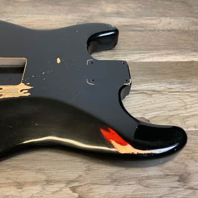 Made to Order - FRANCHIN Mercury guitar body GILMOUR'S BLACK ST REPLICA Relic Aged 100% Nitro Lacquer Alder Stratocaster-Strat-S-Style Made in Italy image 6