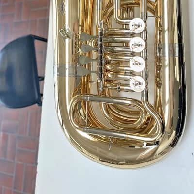 New Alexander model 164 "Kaisertuba" BBb Tuba in Gold Brass,4 valves, Lacquered,Nickel-Silver Garland; with Care Kit image 1