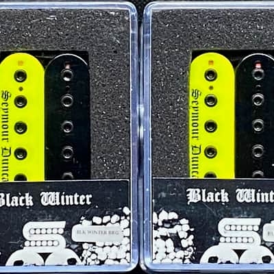 Seymour Duncan Black Winter Blackened Pickup Set In Neon Yellow/Black Zebra image 1