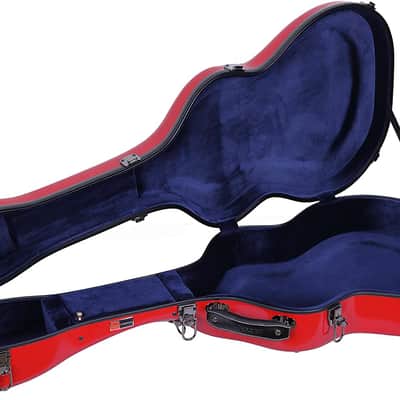 Crossrock Fiberglass Acoustic Guitar Case with TSA Lock for Martin Grand Performance-Red image 4