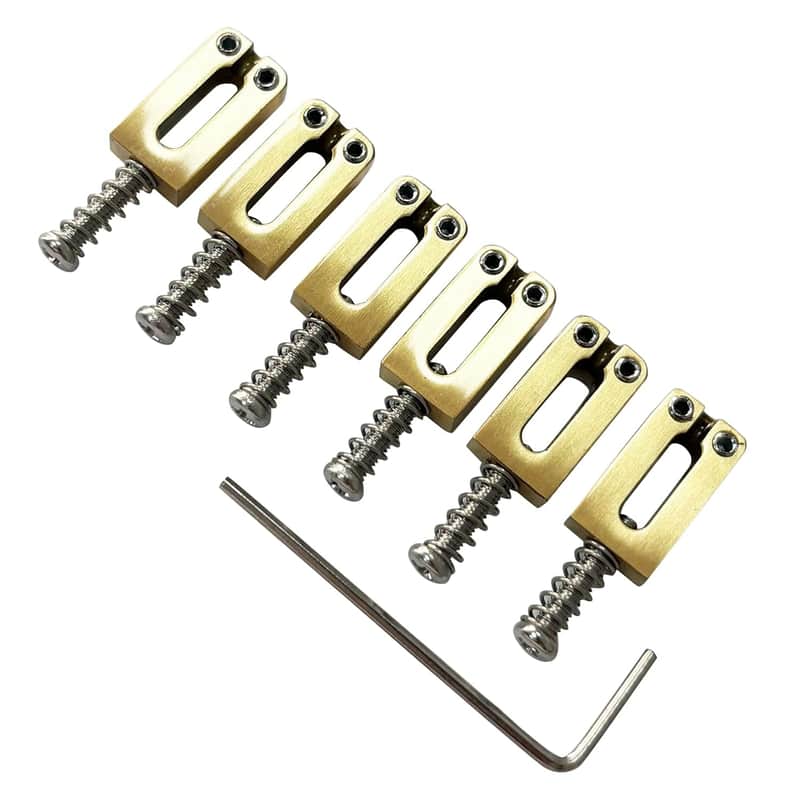 Brass Bridge Saddles 10.5Mm Tremolo Bridge Saddles For Fender Strat Stratocaster Tele Telecaster 6 String Electric Guitar Saddles image 1