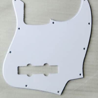 Fender Jazz Bass Pickguard, White by Budreau Guitars image 2