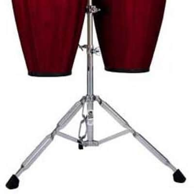 LP Latin Percussion Aspire 11" & 12" Wood Congas Dark Wood w/Stand image 1