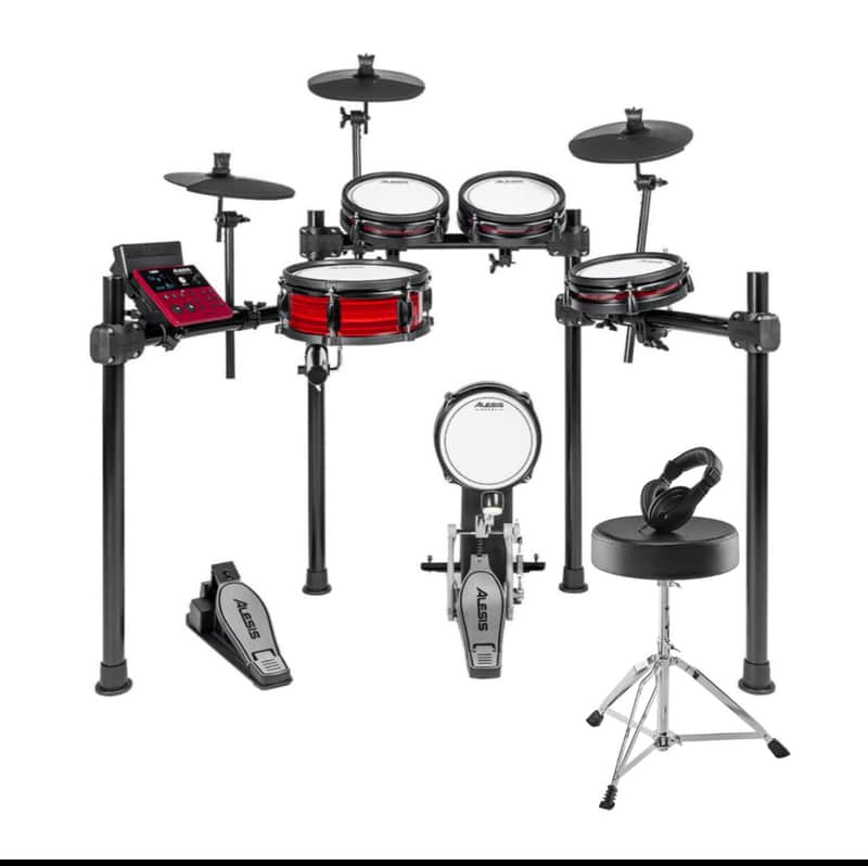 Alesis Nitro Pro Electronic Drum Kit + Throne & Headphones Bundle image 1