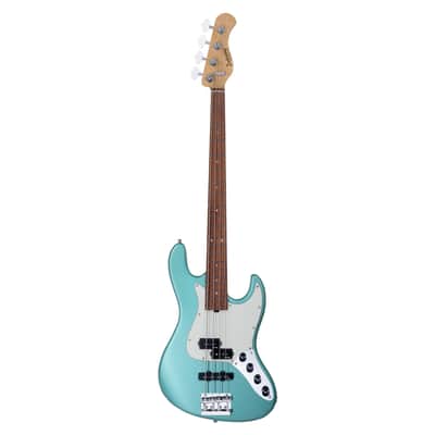 Sadowsky MetroExpress 21 Fret Hybrid PJ Bass 4 String, Sage Green Metallic, Morado Board image 1