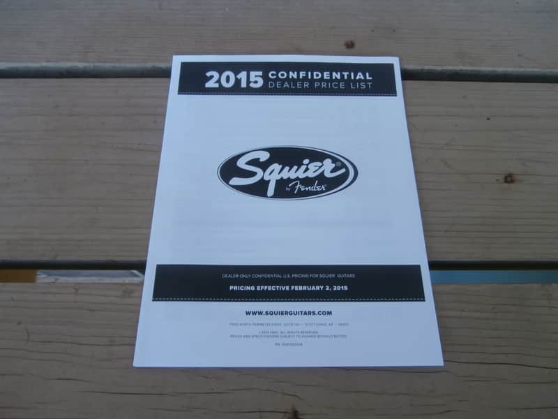 2015 Squier by Fender Confidential Dealer 8 Page Price List! Case Candy, Original Paperwork! image 1