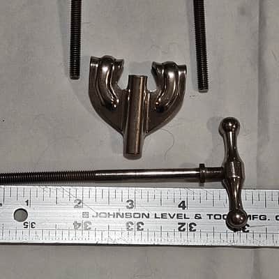 10 Vintage Slingerland Radio King Bass Drum Claws & T-Rods Nickel 40s 50s Complete Set image 5