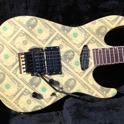 1988 ESP USA Custom Shop Mirage Deluxe Finished With Real $5 Dollar Bills Guitar Super Rare - OHSC image 5