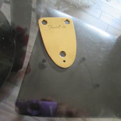 Vintage 1980s Gold Fender USA Custom Shop Stratocaster 3 Bolt Neck Plate image 1
