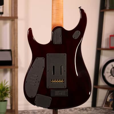 MusicMan JP15 - Figured Roasted Maple Fingerboard, Amber Waves Quilt image 8