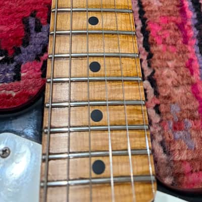 Price to Sell! Stratocaster “1954” replica: Fender American vintage ‘56 ri AVRI body/Klein epic 1954 replica pups/ thick highly figured reliced Musikraft neck/ early 50’s replica pups covers and knobs image 23