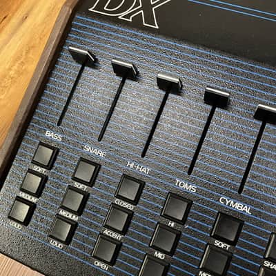 Oberheim DX 6-Voice Drum Machine 1982 - Blue with Wood Sides image 2