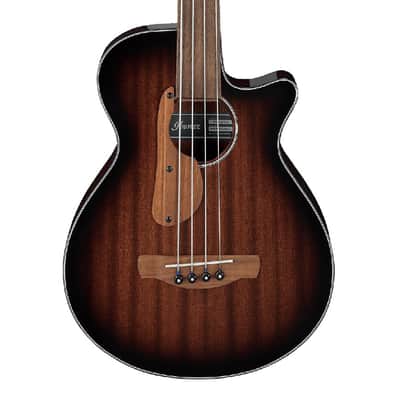 Ibanez AEGB24FE AEG Fretless Acoustic-electric Bass Guitar - Mahogany Sunburst image 1