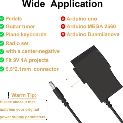 9V Power Supply Adapter for Boss Guitar Distortion Effects Pedal PSA-120S ME-80 ME-25 GT-100 GT-1 GT-10 AD-10 BR-80 BR-600 DB-88 DB-90 RE-20 RC-1 RC-3 DS-2, for Piano Keyboard, Casio Keyboard image 5