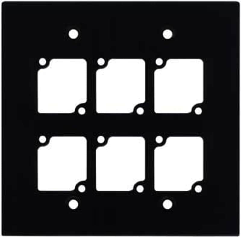 Ace Backstage WP206 Aluminum Wall Panel with 6 Connectrix Mounts, 2 Gang, Black image 1