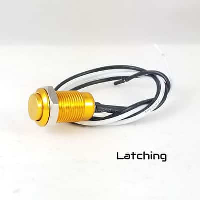 Tesi Switch  IDO SUPER M 10MM Latching Push Button Guitar Kill Switch Gold -NO DRILLING