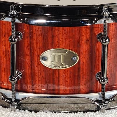 JT Custom Drums 14x5.5" Solid Padauk Stave Snare 2022 Natural image 5