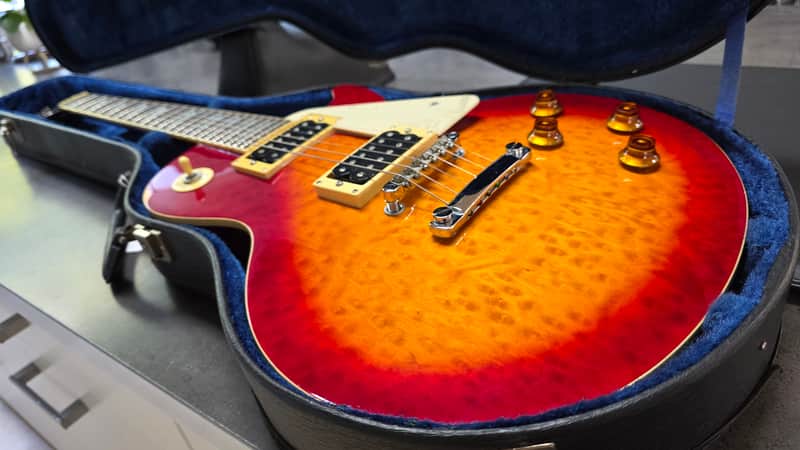 1994 Epiphone Les Paul Standard Birdseye Figured Top Korean Samick Long-Tenon MIK Korea Vintage 90s 1990's Gibson Truss Rod Cover image 1
